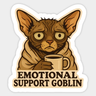 Emotional Support Goblin - Devon Rex Cat Sticker